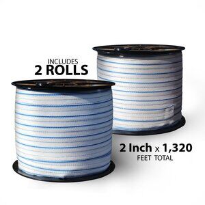 2 Inch Electric Fence Poly Tape, 1,320 ft total. Tough & Safe for Horses & More